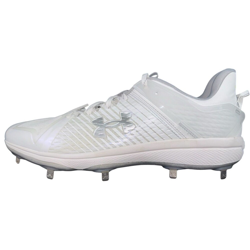 Under Armour UA Mens Size 16 White Yard Low MT Baseball Cleats 3025592-100 New